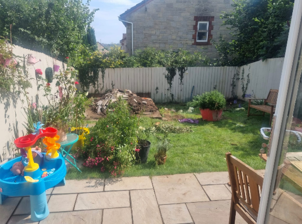 Before -- Rear garden ready for extension work