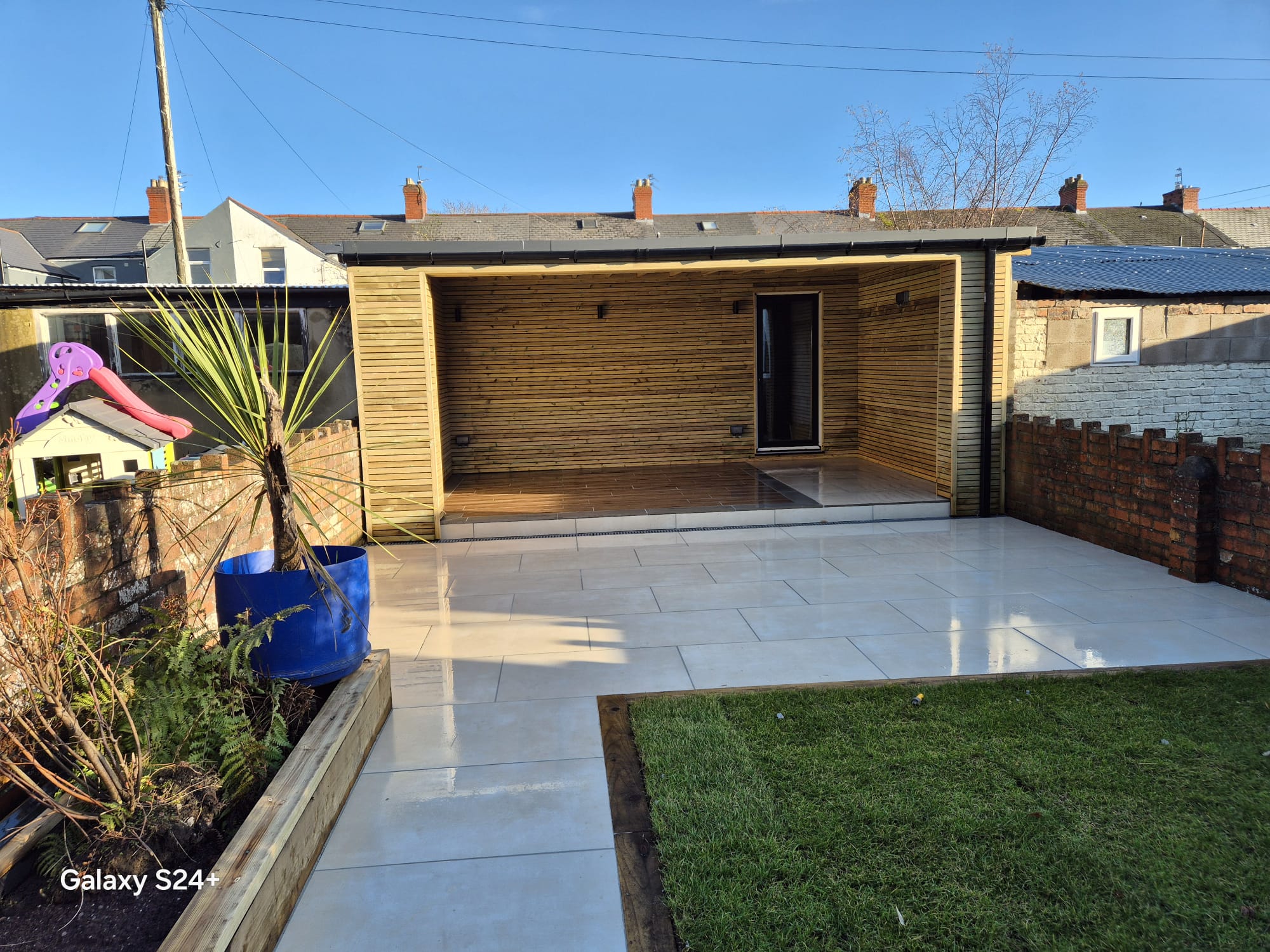 Garden renovation with new patio and lawn